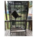 Bird cage and stand 32ï¿½x22ï¿½x68ï¿½ and contents