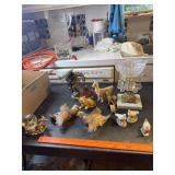 Vintage candy dish, dragon, birds, llama