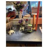 Lg thread spool, match holder, vases and cast