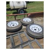 4- 5 hole 205/75/15 tires and wheels