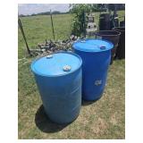 2- blue barrels