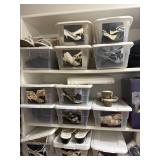 Lg lot of heels, slippers and all the shoe boxes