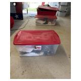 Tote with lid and Christmas decor