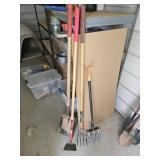 Shovel, weasel hoe and fork