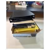 2 Ring binders, hanging file folders and file