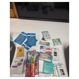 New tooth brushes, toothpaste, soap, nail polish