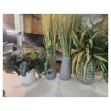 4- ceramic vases and artificial plants
