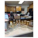 2 newer candles, decorative jars, S&P shakers,