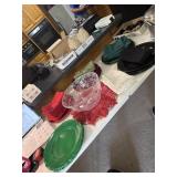 Christmas and other charger plates, cloth