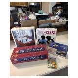 Chess Set, Battle of the Sexes, Pictionary, card