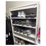 24ï¿½x10ï¿½x70ï¿½ shelf with new and used shoes size 8