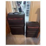 Protege Trulite 2 pc Luggage set black with red