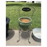Welcome flower pot
