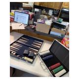 Backgammon and poker chips
