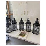 5 garden lanterns for candles and Thomas Kinkade