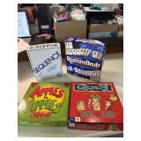 Sequence, Rummikub, Apple to Apple Junior & Quels