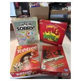 Shakin Sorry, Apples to Apples. Yahtzee and
