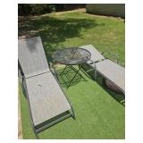 2- patio chairs and table