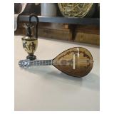Vase made in Greece and music box mandolin works