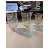 Crystal Vase, glass vase with chip, celery glass