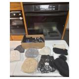 Stocking caps, and gloves several of each