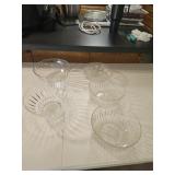 Crystal and pressed  glass serving bowls  2-