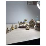 Carousel horses including clock