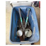Tote with nippers miter box and more