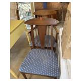 2 wood chairs 1 with arms