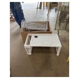 Lap tray whicker and wire organizer shelves