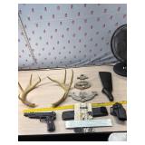 Manipulate Slide rule with case,Deer Antlers,
