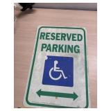 Reserved Parking sign