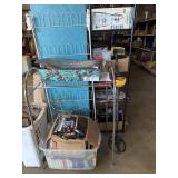 Shoe rack, clothing rack, large selection of VHS