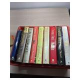 Danielle Steel Books in a Coca Cola crate