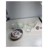 5- 5ï¿½ glass berry bowls, collector plate, and