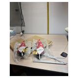 2 new sets of 2 Solar Gnome Christmas Lights