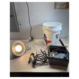 Heat lamp, Texas bucket, Voltmeter Phaser