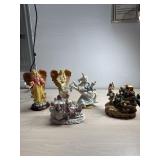 2 La Verona Angles, unicorn, Victorian figure and