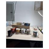 Coffee cups, glasses and travel mugs