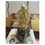 Box of New Soccer trophyï¿½s no markings, CDs.