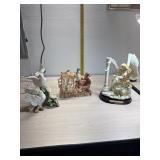Doves, Vintage TV Lamp, needs work, Angel Harpist