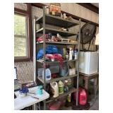 Metal Shelf and contentsz bring boxes