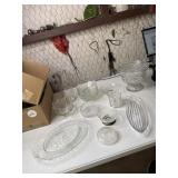 Our Daily Bread plate, square bottom bowls set of