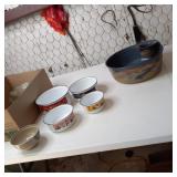 Chip & dip set, metal Christmas bowls, small