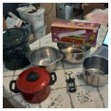 Steamer, strainer, stainless steel bowls and