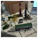 John Deere Semi, hay bind,tractor,gas pump,