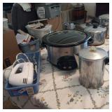 Sunbeam hand mixer, crock pot, and Perculator