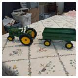 John Deere A tractor with wagon