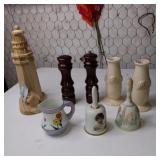 Wood lighthouse, salt & pepper shakers,