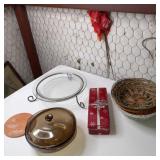 Bread warmer, casserole dishes, baskets & more